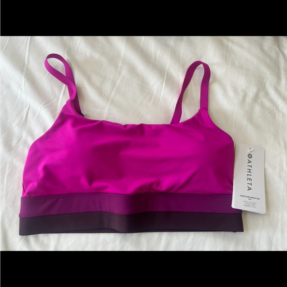 Athleta pink swim top size Medium